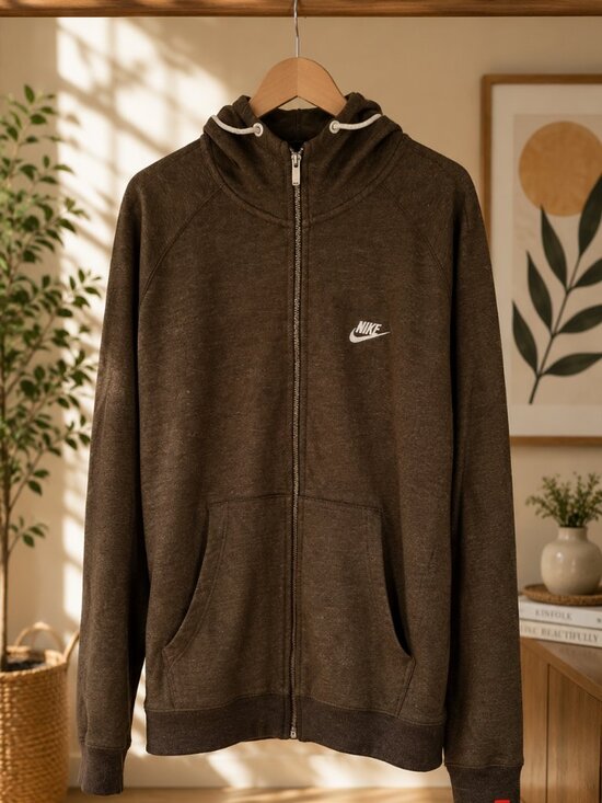 Nike Other - Nike Sportswear Club Fleece Full Zip Hoodie Olive Green Men's XXL